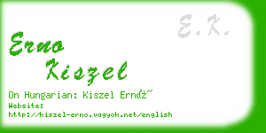 erno kiszel business card